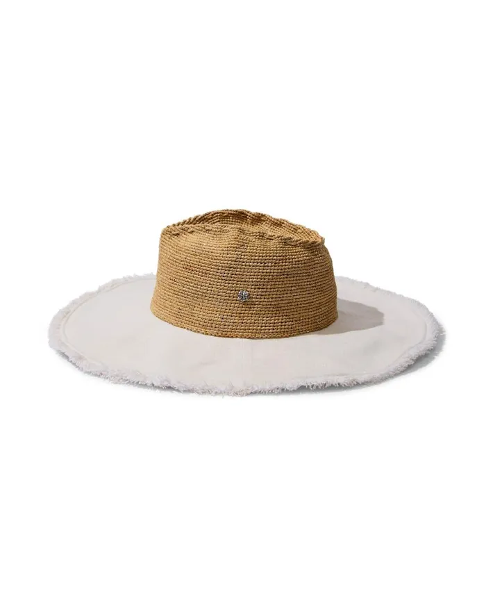 Tommy Bahama Hats and Caps Melissa Lux Fringe Raffia Hat Naturalwhitesilver 8211 Women