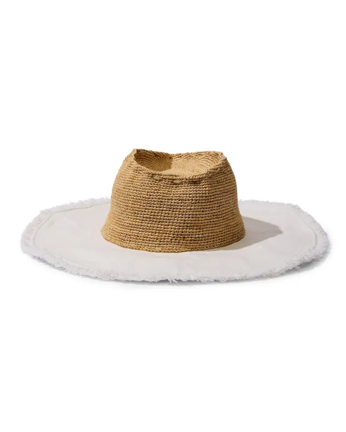 Tommy Bahama Hats and Caps Melissa Lux Fringe Raffia Hat Naturalwhitesilver 8211 Women