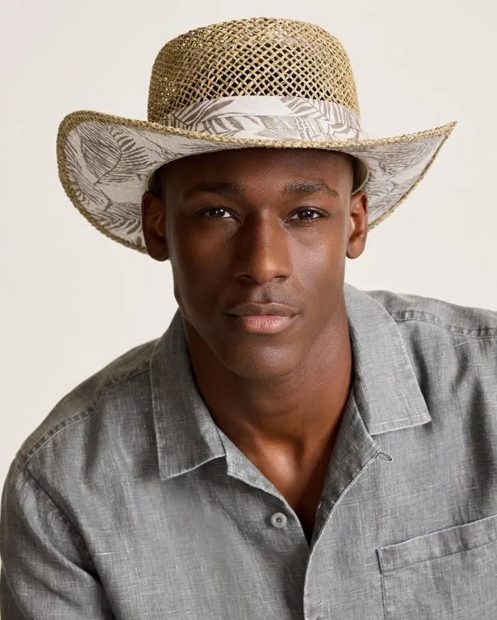 Tommy Bahama Hats and Caps Seagrass Gambler Hat Brown 8211 Men