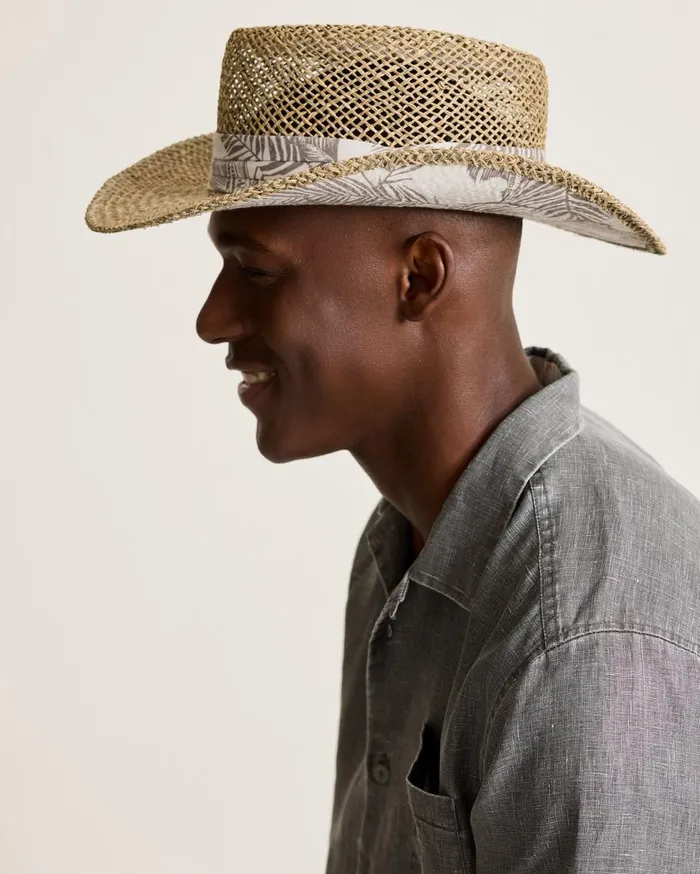 Tommy Bahama Hats and Caps Seagrass Gambler Hat Brown 8211 Men