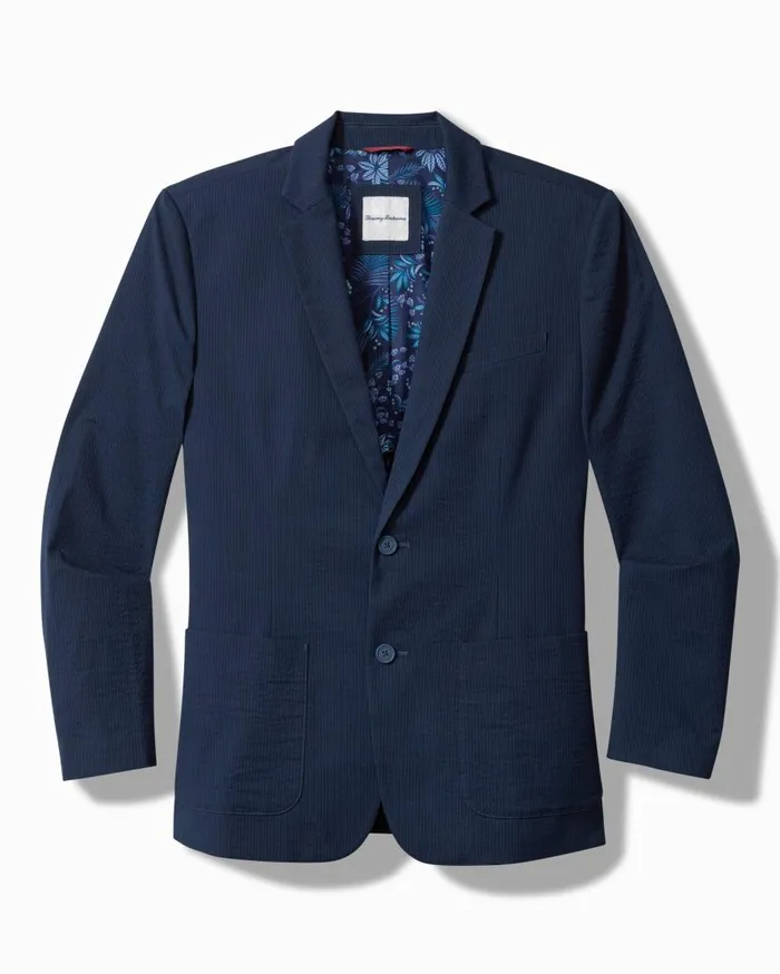 Tommy Bahama Jackets and Outerwear Nova Wave StretchSeersucker Blazer Maritime 8211 Men