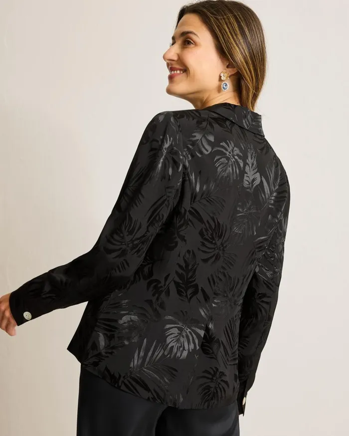 Tommy Bahama Jackets Satin Jacquard Blazer Black 8211 Women