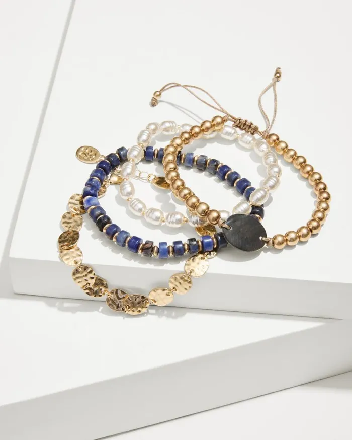 Tommy Bahama Jewelry Indigo Shore Mixed Materials Bracelet Set Gold 8211 Women