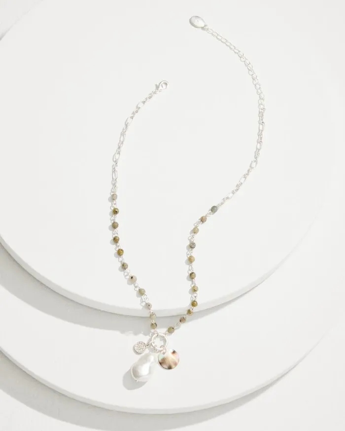Tommy Bahama Jewelry Marco Island Shell And Mother Of Pearl Pendant Necklace Silver 8211 Women