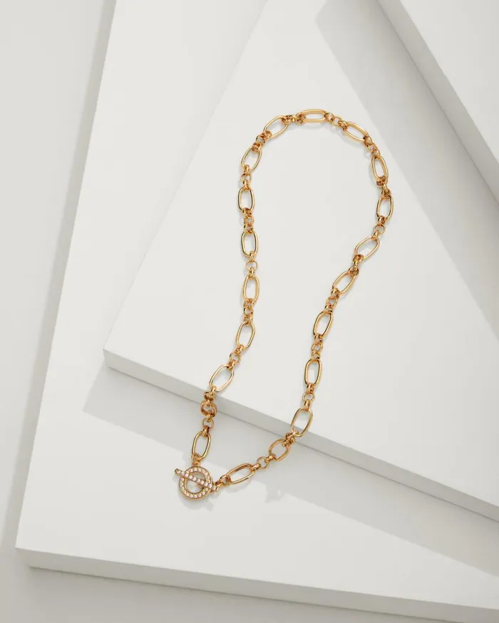 Tommy Bahama Jewelry Sanibel Island Crystal Link Necklace Gold 8211 Women