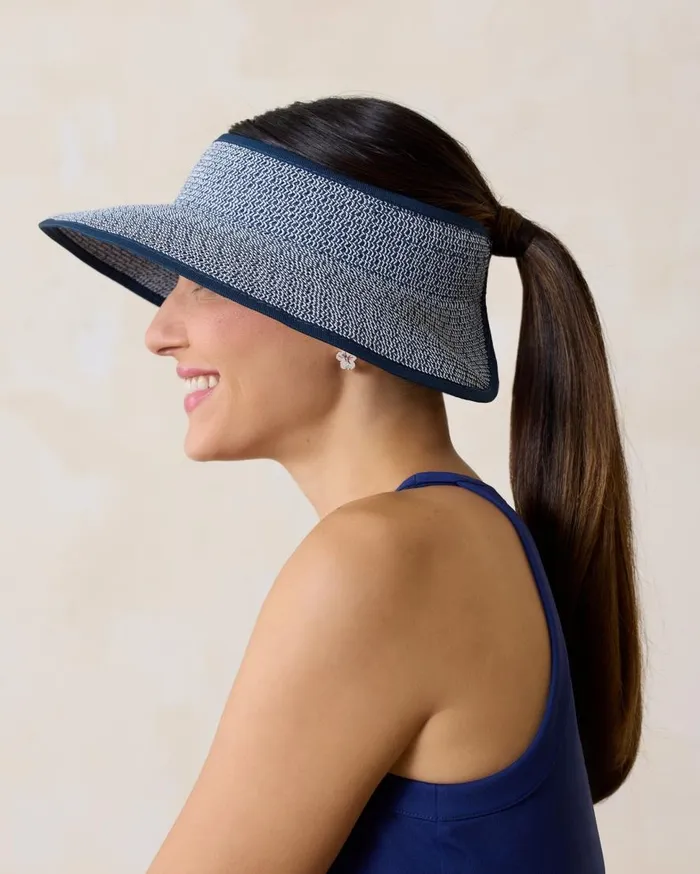 Tommy Bahama Luggage and Travel Packable UltraBraid Visor Navywhite Mix 8211 Women Tommy Bahama Luggage and Travel Packable UltraBraid Visor Navywhite Mix 8211 Women