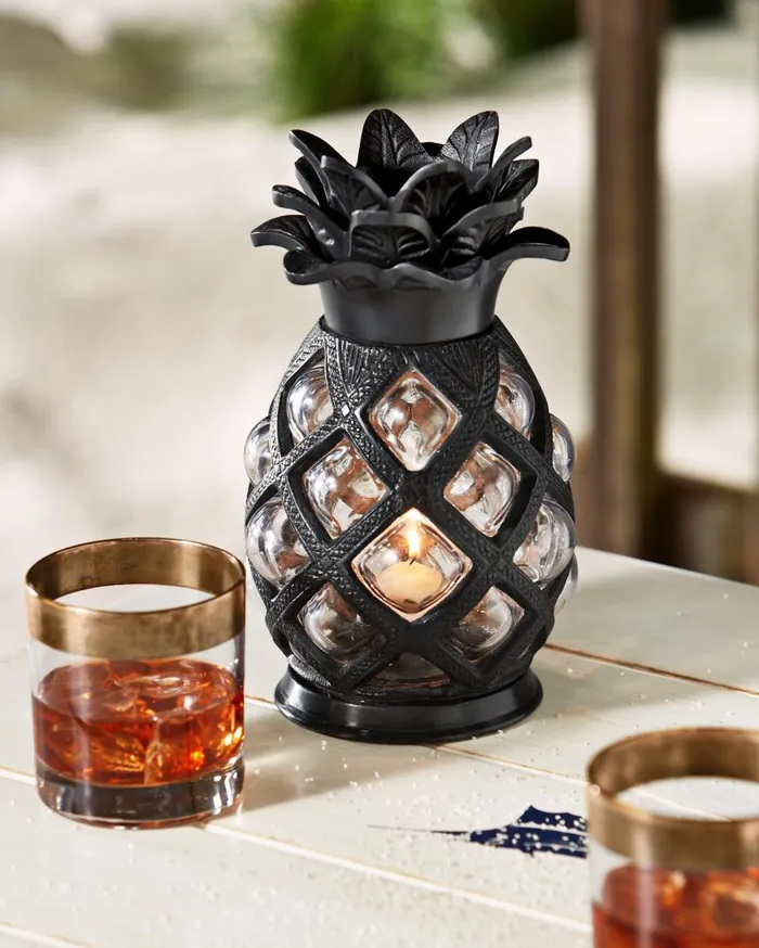 Tommy Bahama Outdoor Accessories Large Glass Pineapple Votive Holder Clear 8211 Beach and Home Tommy Bahama Outdoor Accessories Large Glass Pineapple Votive Holder Clear 8211 Beach and Home
