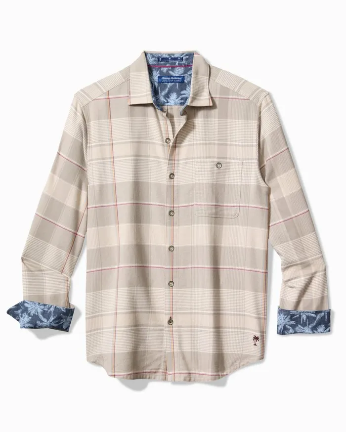Tommy Bahama Shirts Canyon Beach Pebble Cay Plaid Stretch Flannel Shirt Feather Down 8211 Men
