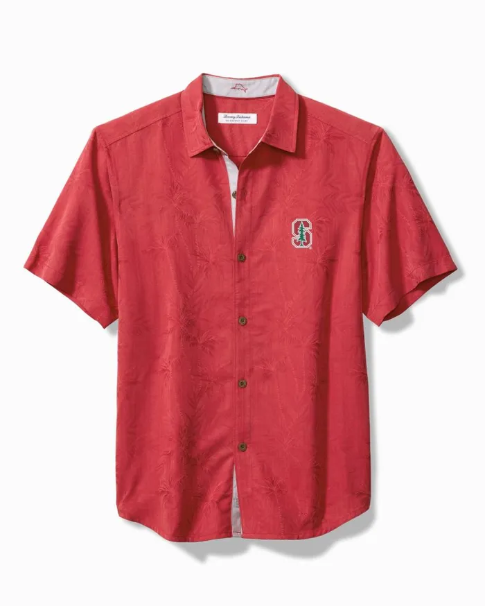 Tommy Bahama Shirts Collegiate Coconut Point Palm Vista IslandZone Camp Shirt Stanford 8211 Men