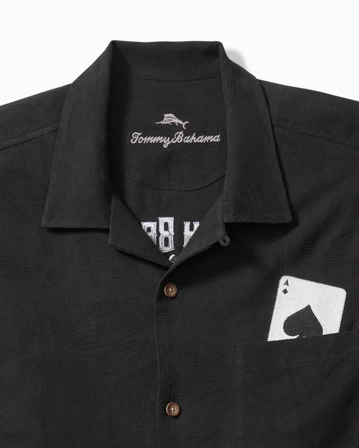 Tommy Bahama Shirts Drinking Doubles Silk Camp Shirt Black 8211 Men