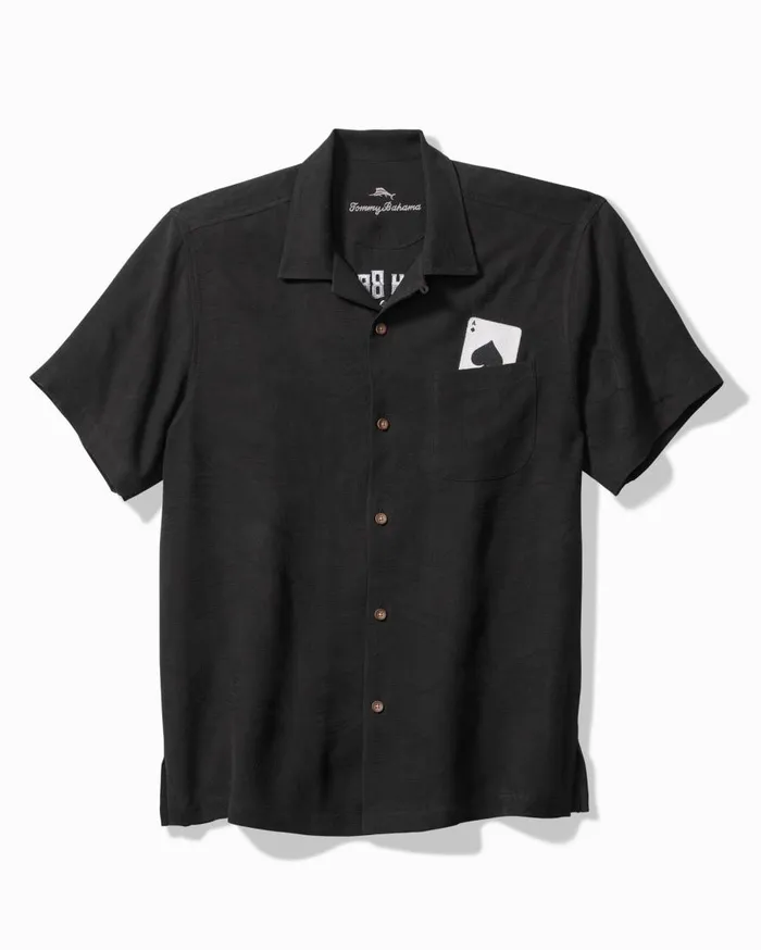Tommy Bahama Shirts Drinking Doubles Silk Camp Shirt Black 8211 Men