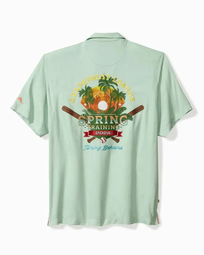 Tommy Bahama Shirts MLB Spring Training 2024 Grapefruit League Silk Camp Patina 8211 Men