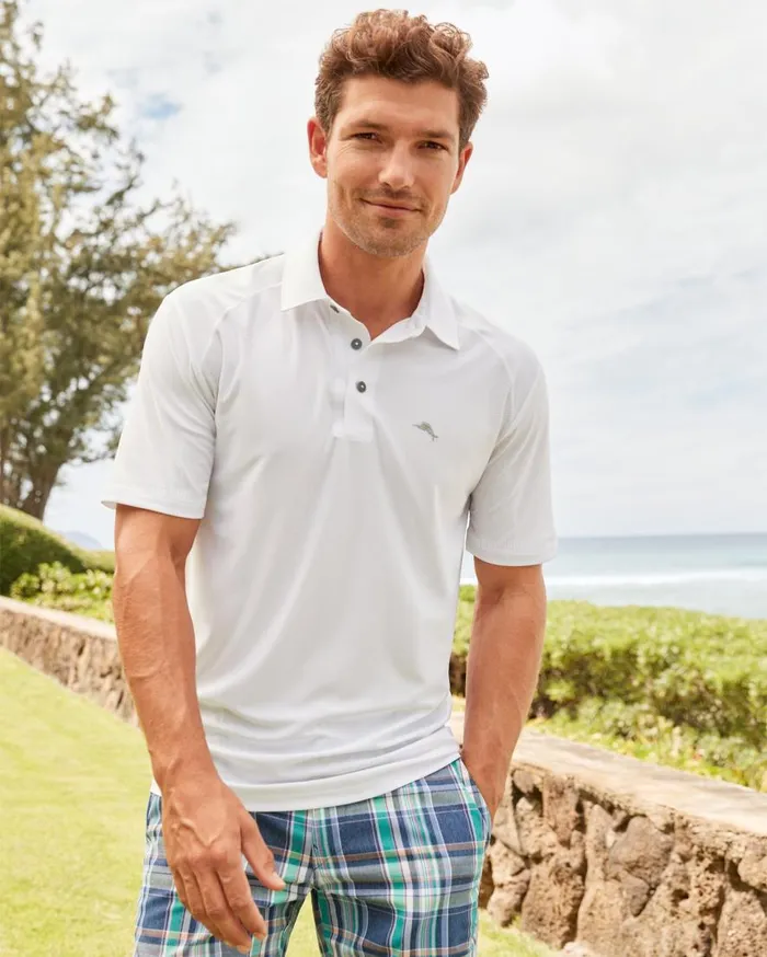 Tommy Bahama Shirts Palm Coast Pro IslandZone Polo White 8211 Men