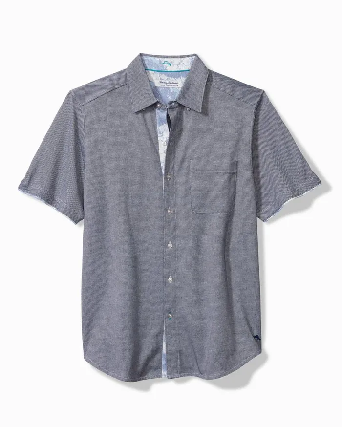 Tommy Bahama Shirts San Lucio Cali Blooms Happy Hour Knit Stretch Shirt Bering Blue 8211 Men