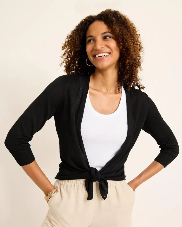 Tommy Bahama Sweaters Addison LinenBlend Cardigan Black 8211 Women
