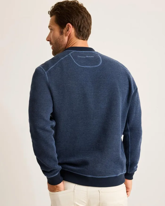 Tommy Bahama Sweatshirts Flip Coast Reversible Abaco Sweatshirt Blue Note Heather 8211 Men Tommy Bahama Sweatshirts Flip Coast Reversible Abaco Sweatshirt Blue Note Heather 8211 Men