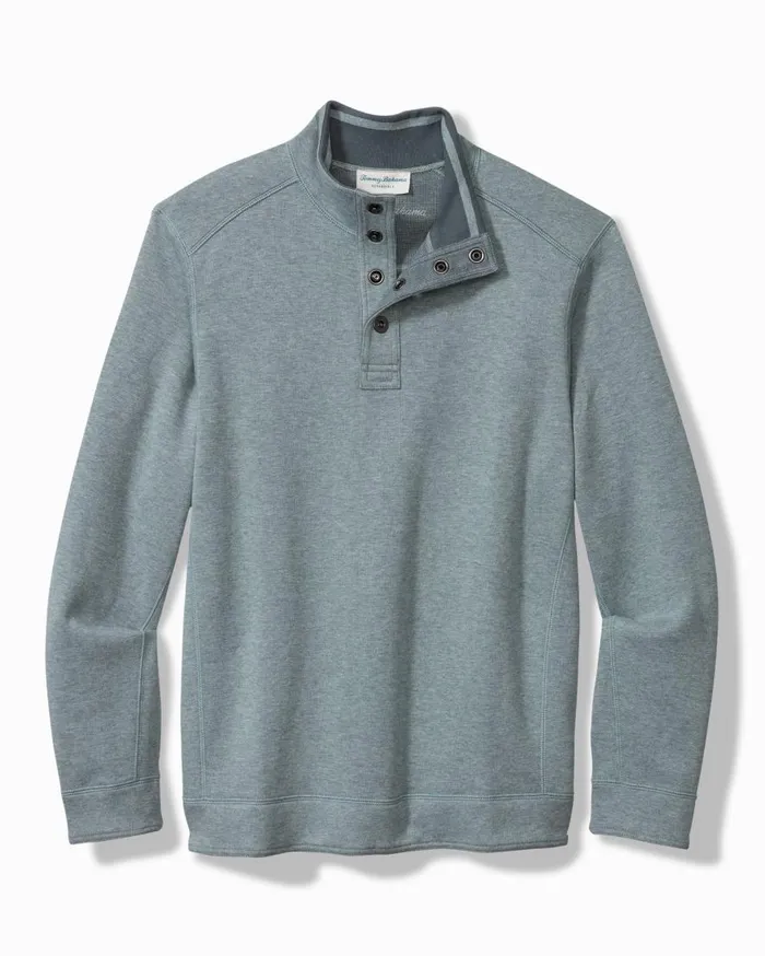 Tommy Bahama Sweatshirts Flip Coast Reversible Snap Mock Sweatshirt Dark Twilight Blue Heather 8211 Men