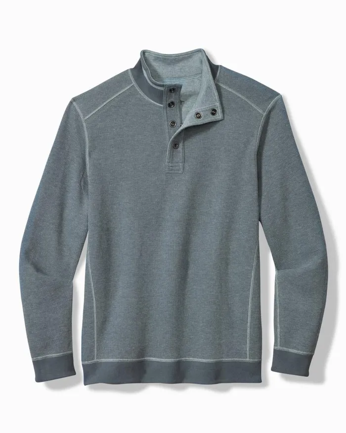 Tommy Bahama Sweatshirts Flip Coast Reversible Snap Mock Sweatshirt Dark Twilight Blue Heather 8211 Men