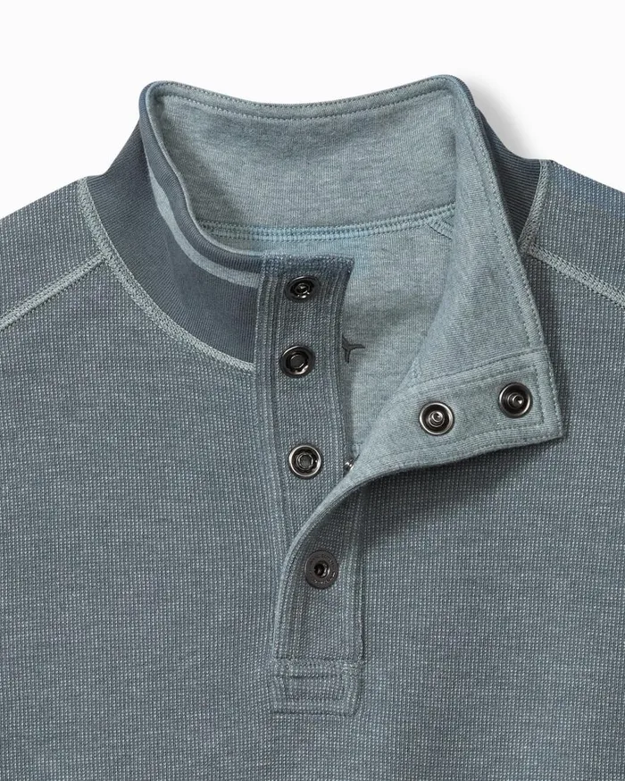 Tommy Bahama Sweatshirts Flip Coast Reversible Snap Mock Sweatshirt Dark Twilight Blue Heather 8211 Men