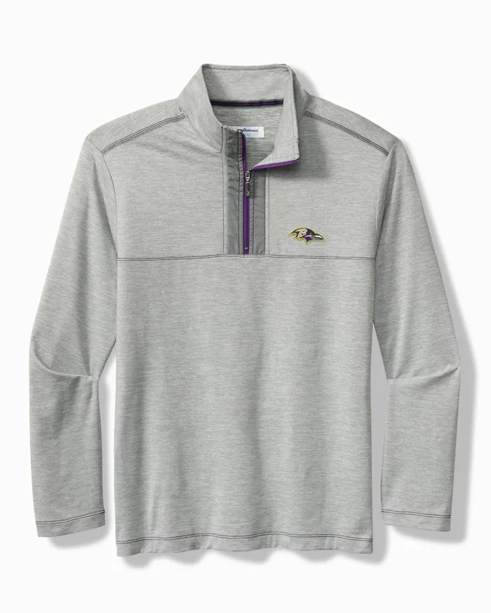 Tommy Bahama Sweatshirts NFL High Score HalfZip IslandZone Sweatshirt Baltimoreravens 8211 Men