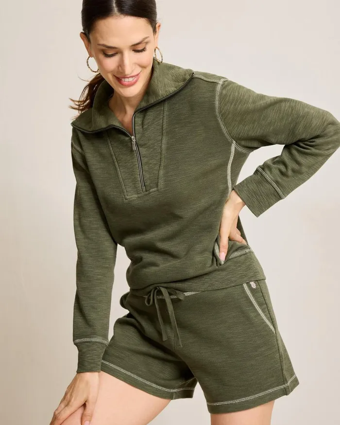 Tommy Bahama Sweatshirts Tobago Bay HalfZip Sweatshirt Banana Leaves 8211 Women Tommy Bahama Sweatshirts Tobago Bay HalfZip Sweatshirt Banana Leaves 8211 Women