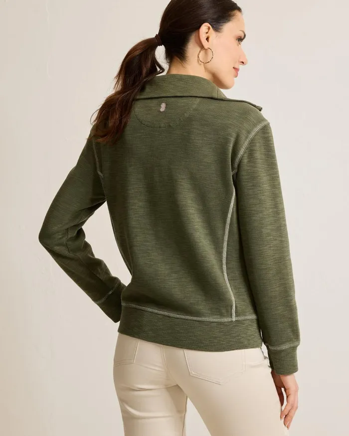 Tommy Bahama Sweatshirts Tobago Bay HalfZip Sweatshirt Banana Leaves 8211 Women Tommy Bahama Sweatshirts Tobago Bay HalfZip Sweatshirt Banana Leaves 8211 Women