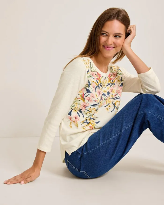 Tommy Bahama Tops and Shirts Ashby Isles Flora Amora 34Sleeve TShirt Coconut 8211 Women
