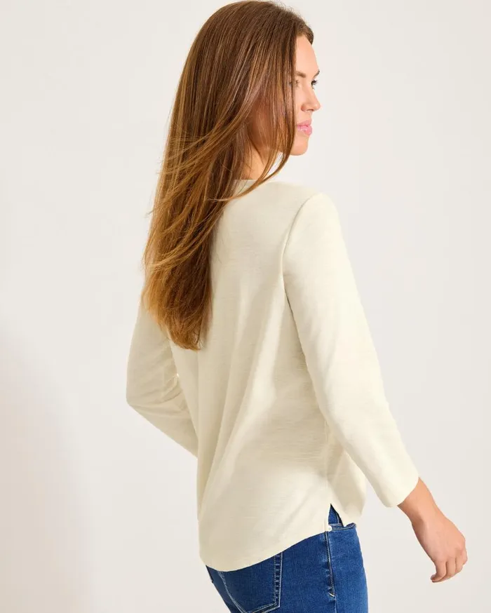 Tommy Bahama Tops and Shirts Ashby Isles Flora Amora 34Sleeve TShirt Coconut 8211 Women