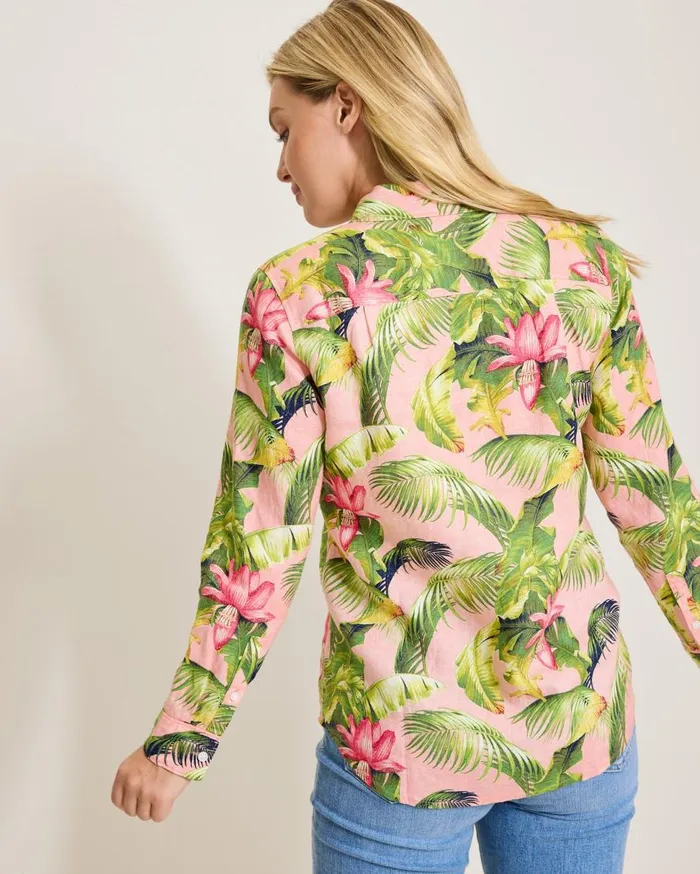 Tommy Bahama Tops and Shirts Coastalina Frond Royal Linen Shirt Coral Haze 8211 Women Tommy Bahama Tops and Shirts Coastalina Frond Royal Linen Shirt Coral Haze 8211 Women
