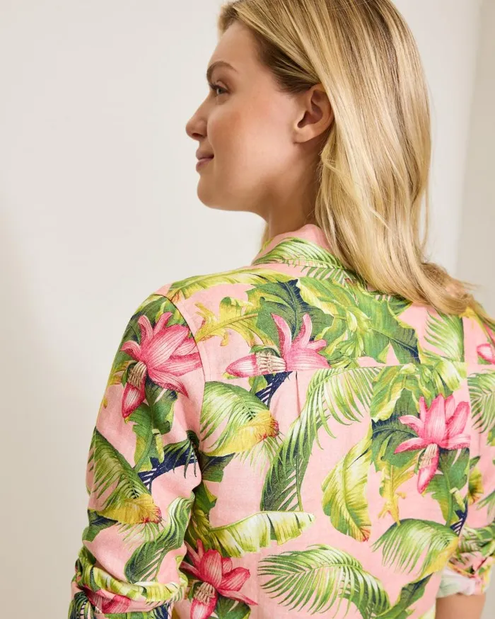 Tommy Bahama Tops and Shirts Coastalina Frond Royal Linen Shirt Coral Haze 8211 Women Tommy Bahama Tops and Shirts Coastalina Frond Royal Linen Shirt Coral Haze 8211 Women