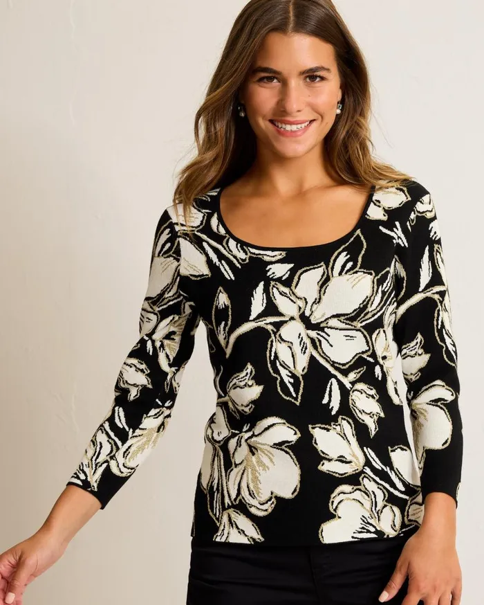 Tommy Bahama Tops and Shirts Noche Mar Jacquard Sweater Black 8211 Women
