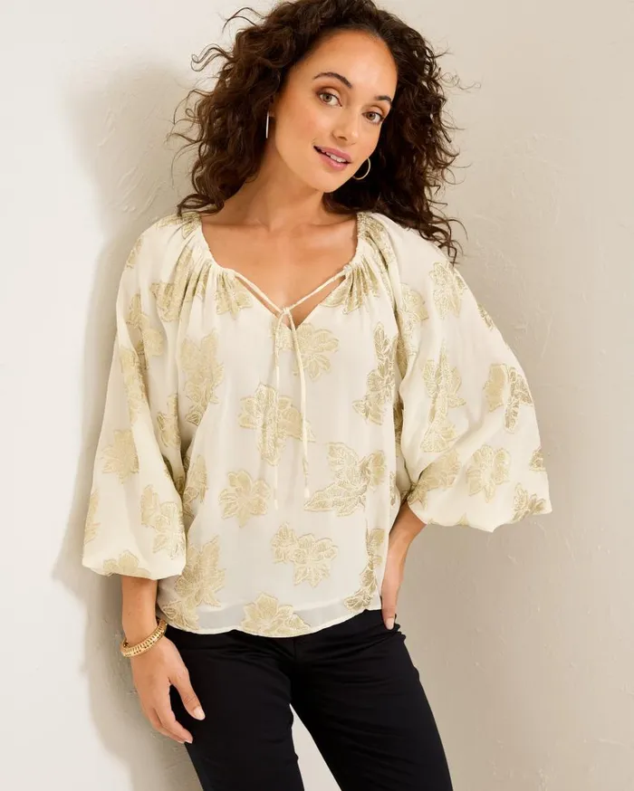 Tommy Bahama Tops and Shirts Shimmering Shores Peasant Top Coconut 8211 Women