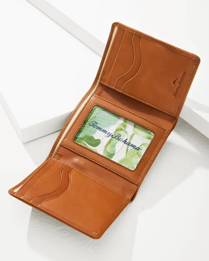 Tommy Bahama Wallets and Tech Accessories Nylon Inlay Trifold Wallet Tan 8211 Men