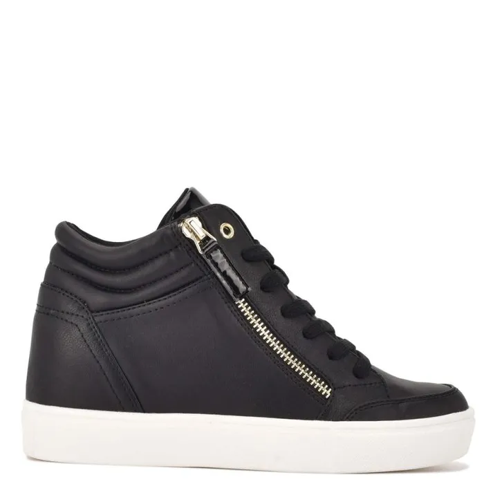 Tons High Top Hidden Wedge Sneakers Black Women Nine West Sneakers