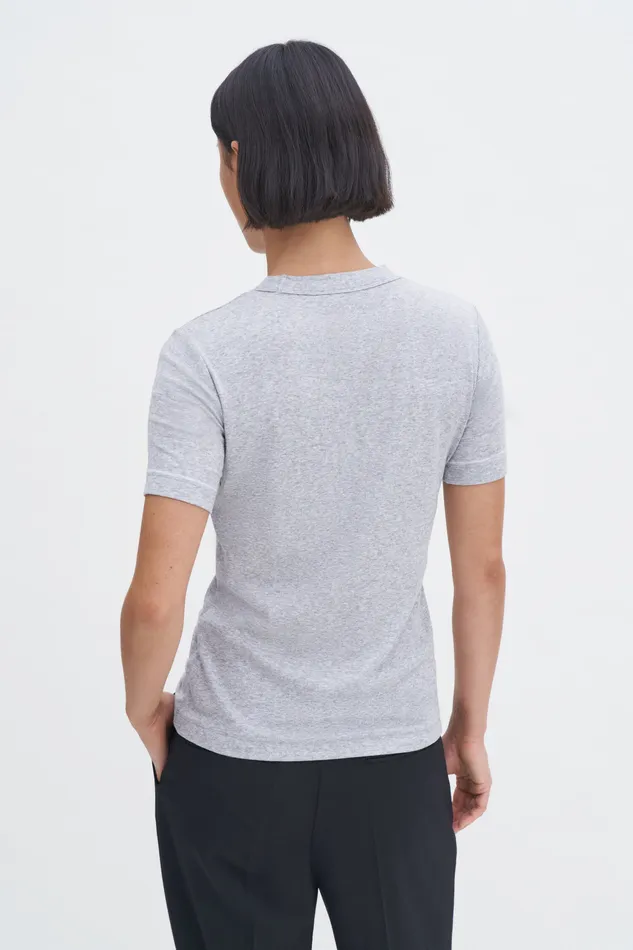 Tops and TShirts filippak Women Soft Rib Tee Light Grey Melange Tops and TShirts filippak Women Soft Rib Tee Light Grey Melange