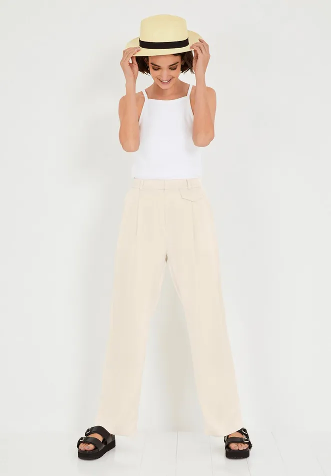Tops and TShirts Women Hush Como Ribbed Vest Top White