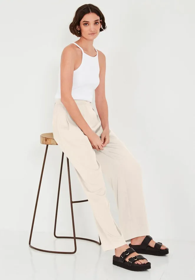 Tops and TShirts Women Hush Como Ribbed Vest Top White