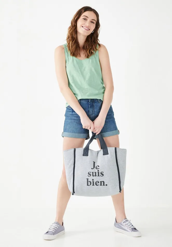 Tops and TShirts Women Hush Cotton Slub Tank Top Pastel Green
