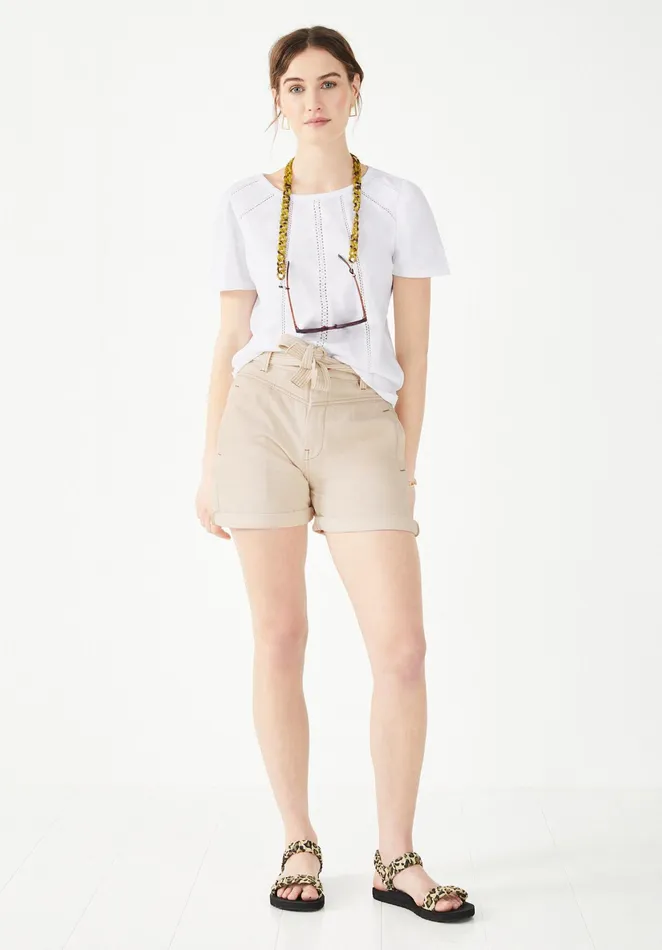 Tops and TShirts Women Hush Hani Ladder Lace TShirt White