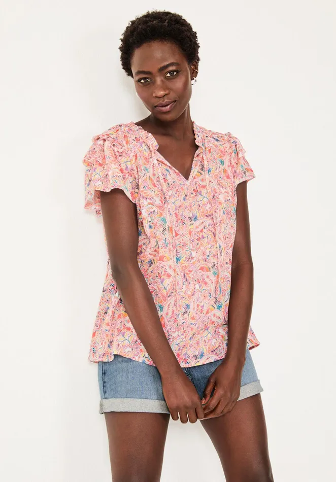 Tops and TShirts Women Hush Lauren Printed Top Watercolour Paisley