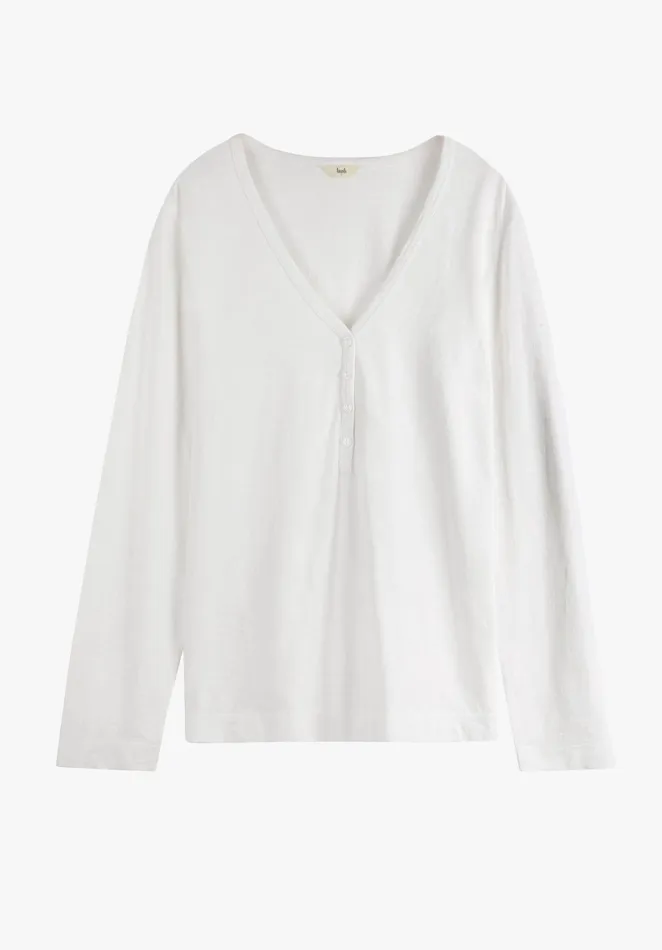 Tops and TShirts Women Hush Long Sleeve Henley Top White