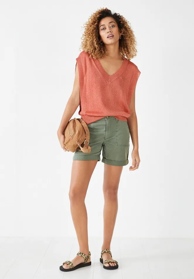 Tops and TShirts Women Hush Maria Sparkle Knitted Vest Coralpink