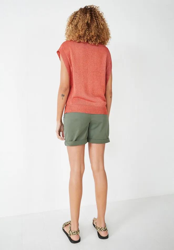 Tops and TShirts Women Hush Maria Sparkle Knitted Vest Coralpink