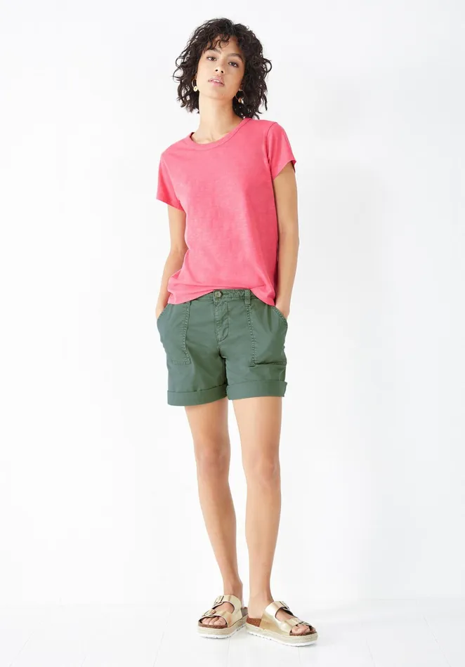 Tops and TShirts Women Hush Slim Fit Crew Tee Berry Pink