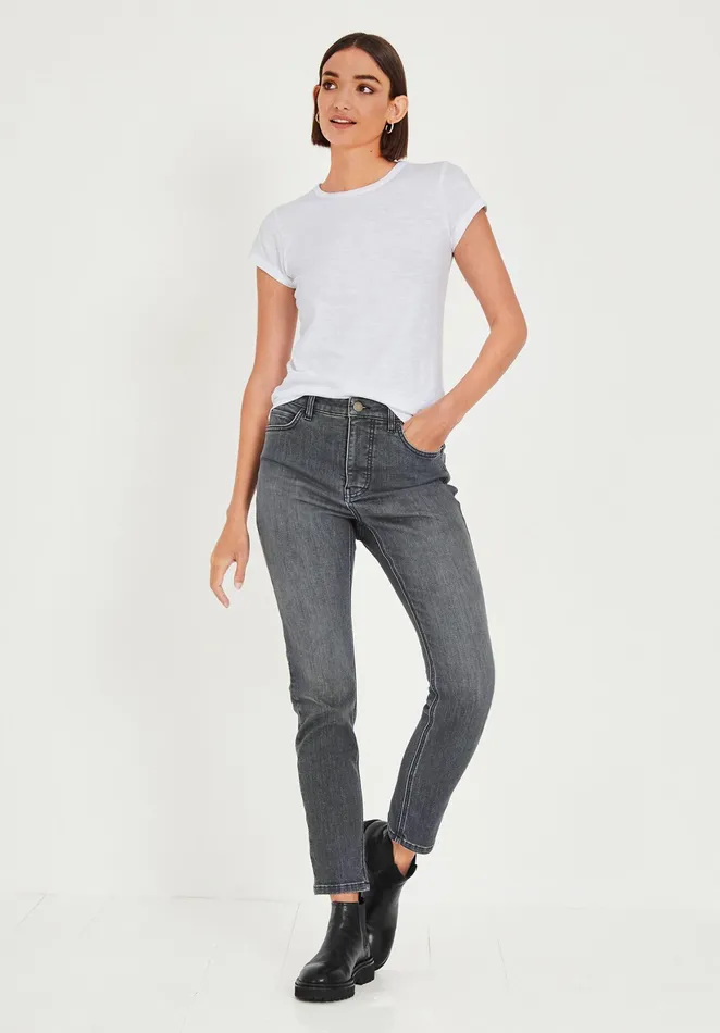 Tops and TShirts Women Hush Slim Fit Crew Tee White