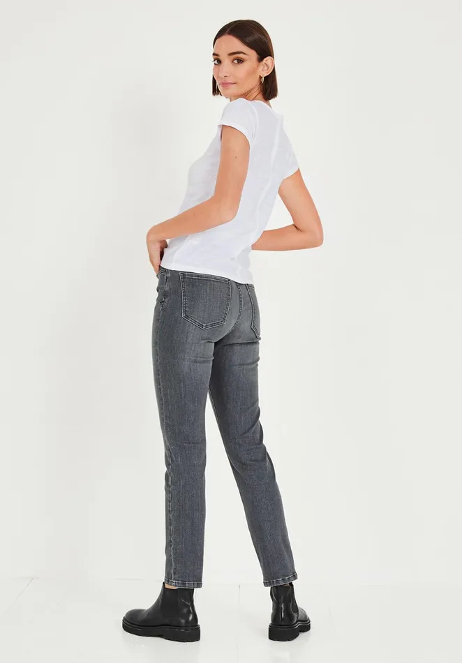 Tops and TShirts Women Hush Slim Fit Crew Tee White