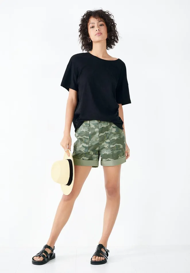 Tops and TShirts Women Hush VBack Jersey TShirt Black