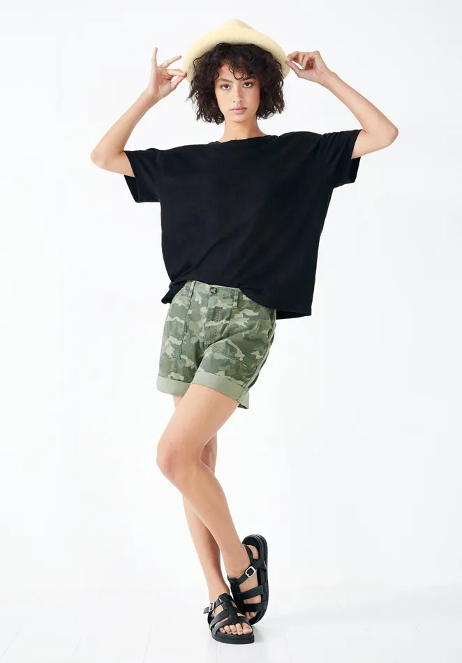 Tops and TShirts Women Hush VBack Jersey TShirt Black
