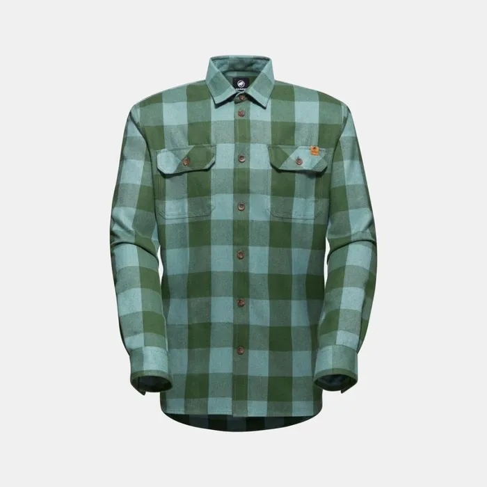 Tops Men Mammut Tamaro Longsleeve Shirt Dark Jadewoods