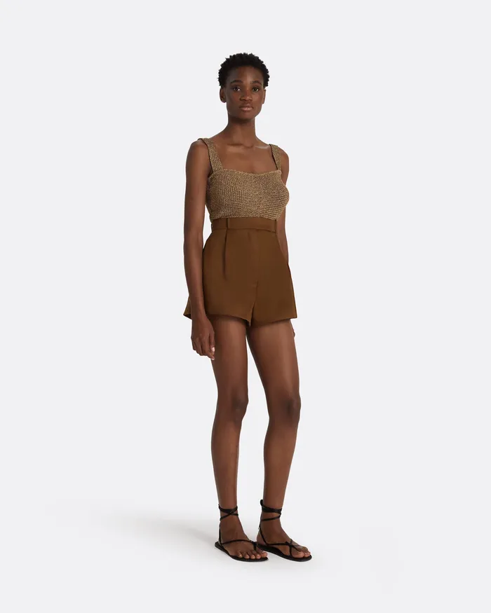 Tops Safiyaa Women Geena Gold Knit Top Gold
